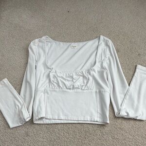 Wilfred Free White Square Neck Crop Top